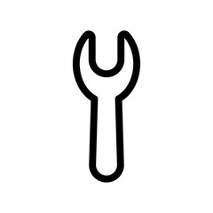 Simple Outline Wrench Icon Representing Tools or Repair Function
