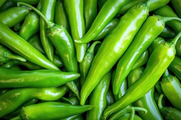 Fresh Organic Green Chili Peppers, Natural and Unprocessed Serrano Peppers for Culinary Use