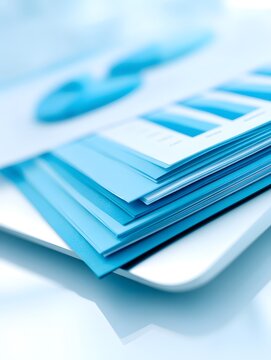 Close-up of financial documents and a laptop on a desk, representing strategic wealth management discussions, with plenty of copy space.