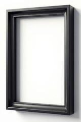 Sleek black square frame, modern design, isolated on white , modern, clean