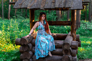 People on Ivan Kupala in the green forest