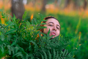 People on Ivan Kupala in the green forest