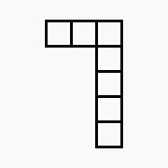number 7 pixel art icon vector illustration.