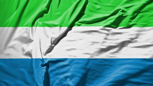 sierra leone waving flag &ndash; realistic cloth animation