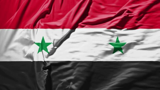 syria waving flag &ndash; realistic cloth animation