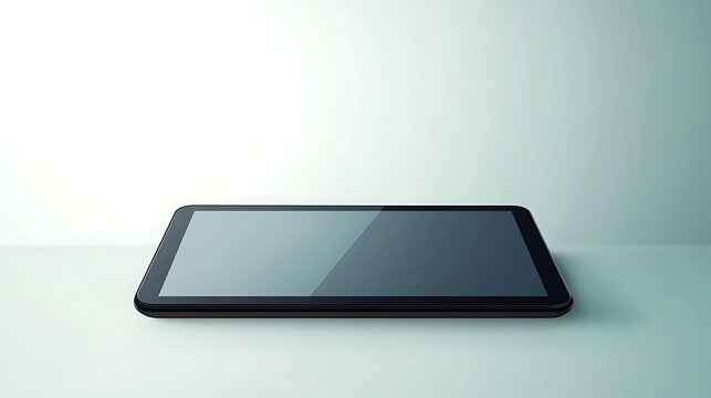 Tablet on Table with Blank Screen.