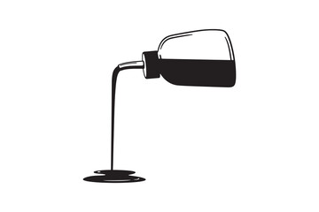 Pouring Liquid Bottle Silhouette Vector Illustration