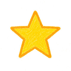 Obraz premium Bright Yellow Star Drawing on White Background 