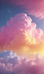 Blurred pink blue yellow ombre, cloud-like appearance,  photography,  background,  design