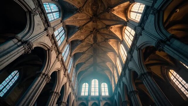 The church roof, adorned with intricate designs, stood tall against the backdrop of a clear sky.