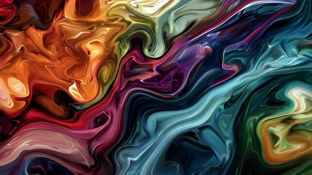 This captivating abstract image features vibrant swirls of color that emulate fluid motion. Ideal for backgrounds, designs, and creative projects.