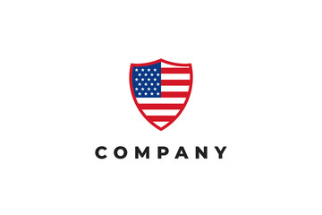 american usa flag shield logo