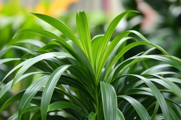 Fototapeta premium Close-up view of vibrant green plant foliage.