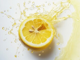 White backdrop showcasing apple citrus splash.
