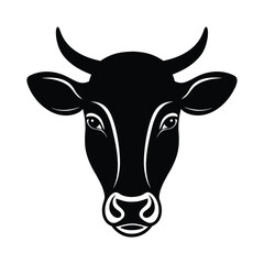 Cow Head Minimal Animal Vector Silhouette