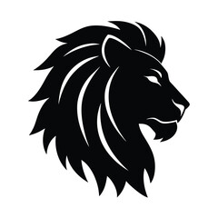 Lion Head Side Profile Vector Silhouette