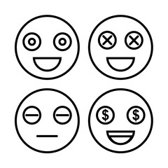 set of smileys