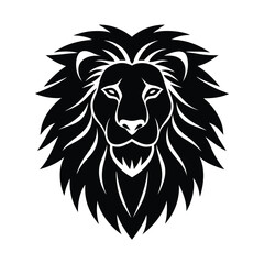 Obraz premium Lion Head Powerful Vector Silhouette