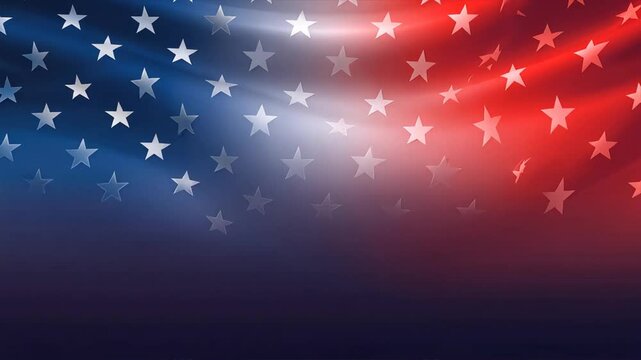 Red, white, and blue background with stars, embodying the American national flag and fitting for American Independence Day, Memorial Day, and Veterans Day