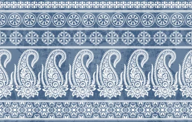 Peel and stick wall murals floral pattern vintage ethnic modern embroidery texture boho design vector illustration hand drawn pink flower motif branches leaves wallpaper seamless background border.