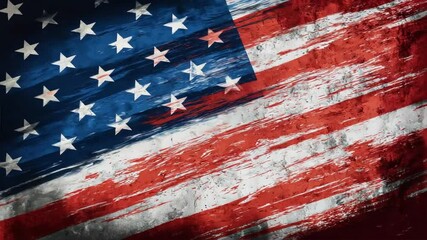 Abstract American flag design with a grunge texture, ideal for showcasing patriotism during American Independence Day, Memorial Day, Veterans Day