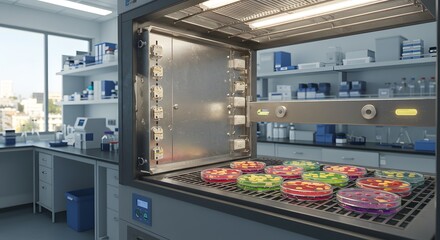 Laboratory Incubator with Petri Dishes: A Glimpse into Scientific Research and Microbial Cultivation