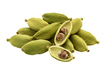 Cardamom Pods Transparent Green Isolated Herbs and Spices Cooking