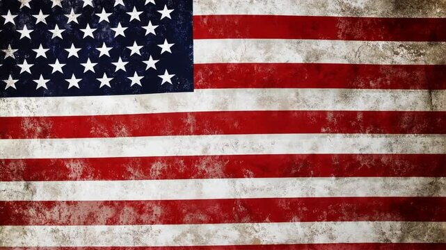 A vintage American flag pattern on a grunge background, perfect for American Independence Day, Memorial Day, and Veterans Day