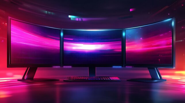 Triple Monitor Gaming Setup.