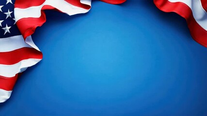 A simple American flag design on a blue background, perfect for Memorial Day, American Independence Day, and Veterans Day