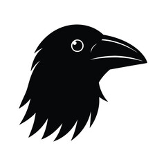 Obraz premium Raven Head Gothic Bird Vector Silhouette