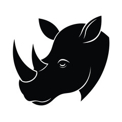Rhino Head Animal Vector Silhouette