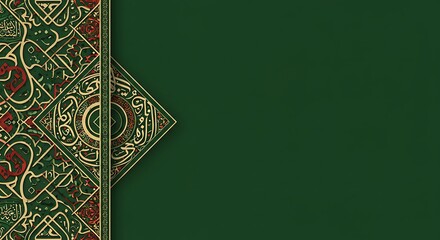 digital illustration, arabic american heritage month banner with arabic design on the left, copy space on the right. ,isolated on bright background, no text, ultra sharp detailed