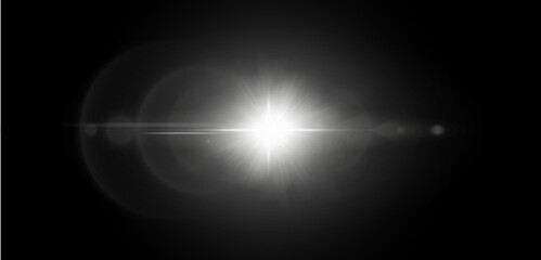 sunlight with sun rays and glare, including lens flare, light leaks, light transitions. Star, Starlight, Vector transparent overlay 