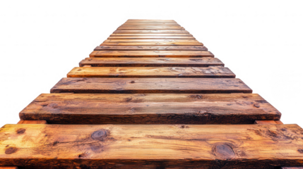 Elevated Wooden Walkway Leading to an Unknown Destination on Black