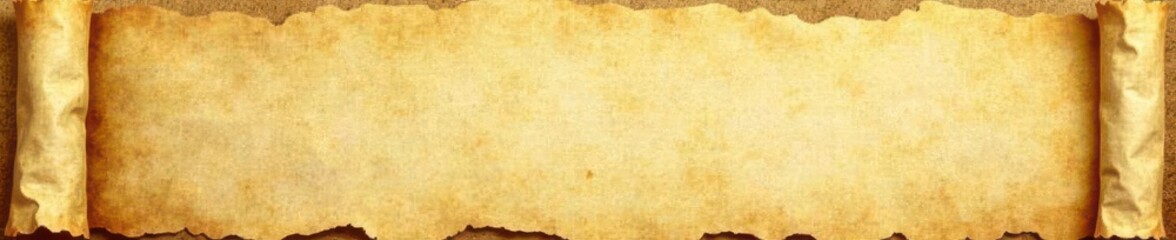 Obraz premium Aged, yellowed parchment with creases and frayed edges , detail, close-up