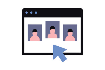 Selecting User Profiles Webpage Interface with Cursor Icon
