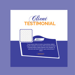 Customer feedback social media post and client testimonial web banner template design	.