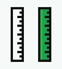 set ruler pixel art icon vector illustration.
