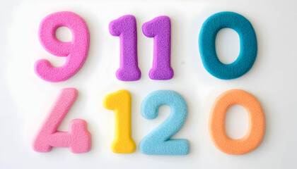 Fototapeta premium Colorful number symbols on white background