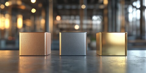 a row of cubes sitting on top of a table 