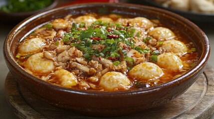 Spicy Chicken and Fish Balls in Broth