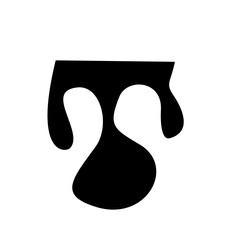 Black dripping oil stain, liquid drop or paint ink vector silhouette