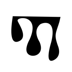 Black dripping oil stain, liquid drop or paint ink vector silhouette