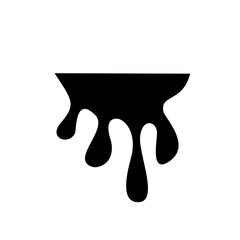 Black dripping oil stain, liquid drop or paint ink vector silhouette