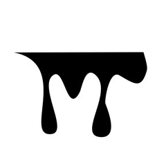 Black dripping oil stain, liquid drop or paint ink vector silhouette