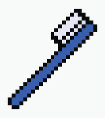 toothbrush pixel art icon vector illustration.