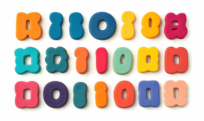 Colorful numbers and letters educational background