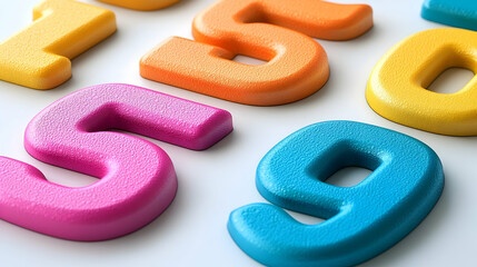 Fototapeta premium Colorful numbers educational material