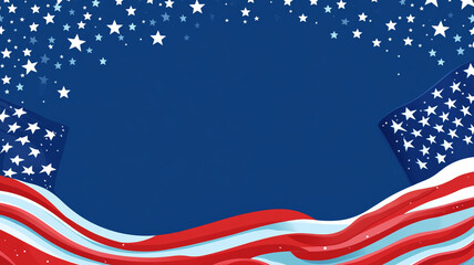 Obraz premium American flag waving. Red, white, and blue stars and stripes. Patriotic symbol of the USA.